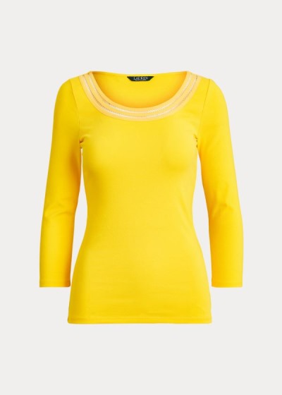 Women's Ralph Lauren Cotton Elbow-Sleeve Tops | 872154GVZ